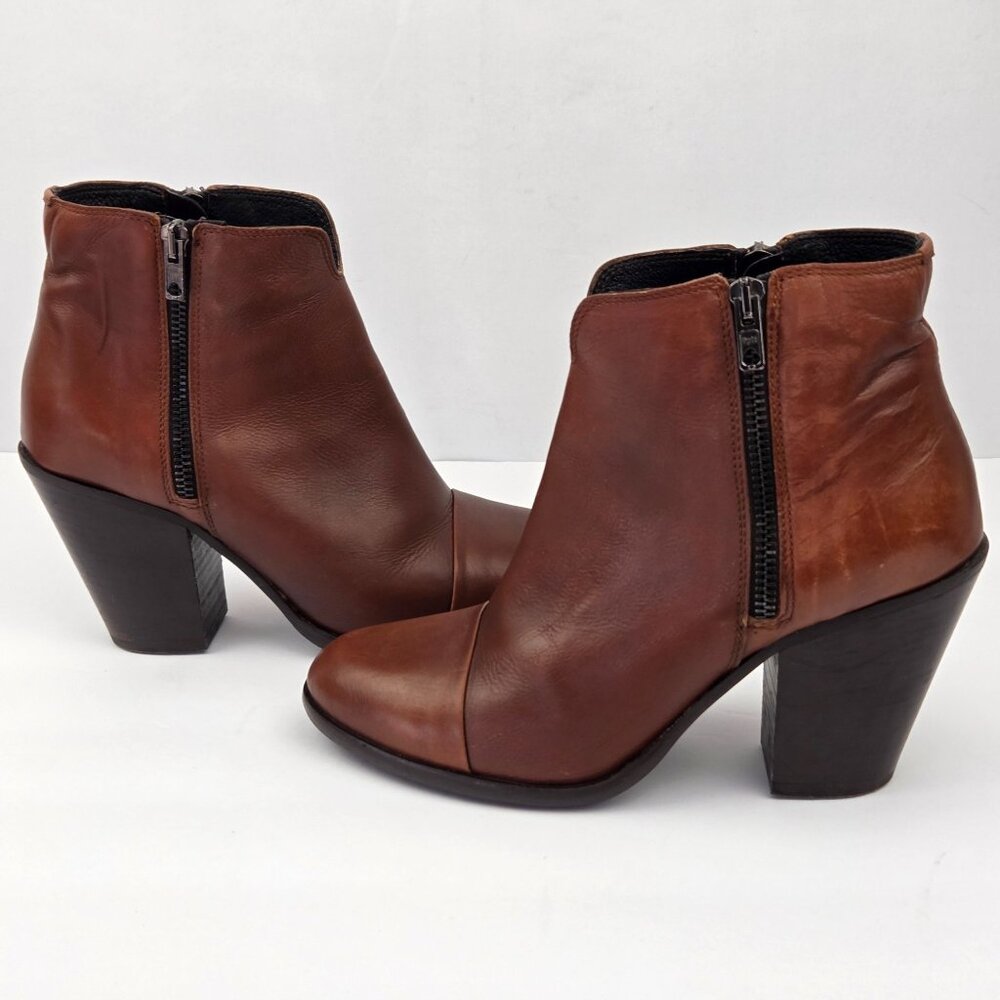 Boemos Brown Italian Leather Ankle Boots Size 38 - Picture 2 of 13